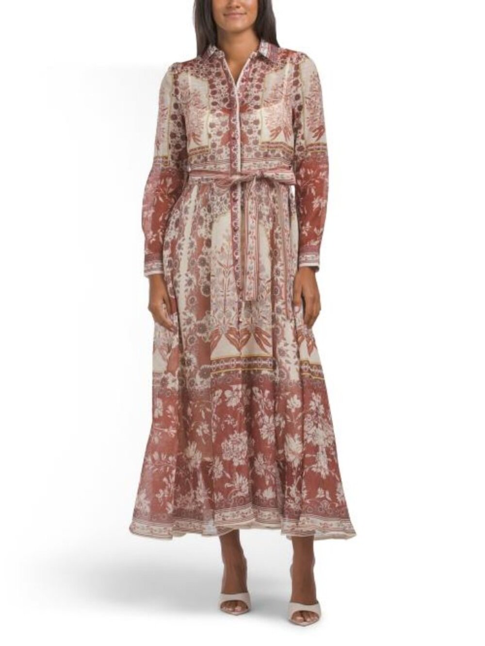 NANCY YANG Printed Shirt Dress